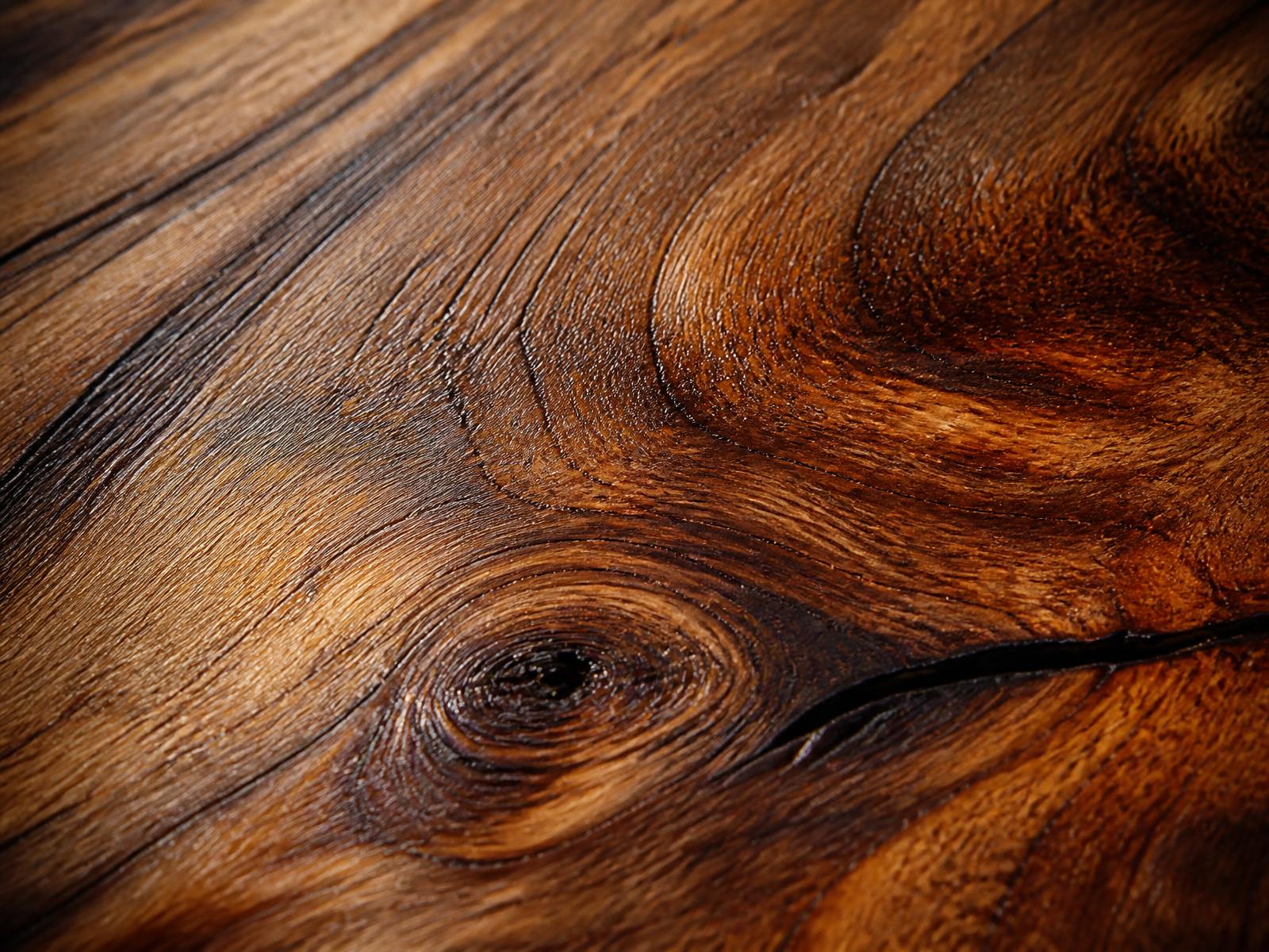 Detalhe macro dos veios de uma prancha de madeira maciça